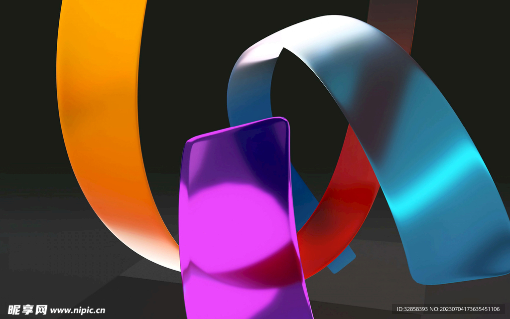 彩色规则几何3D立体流体渐变