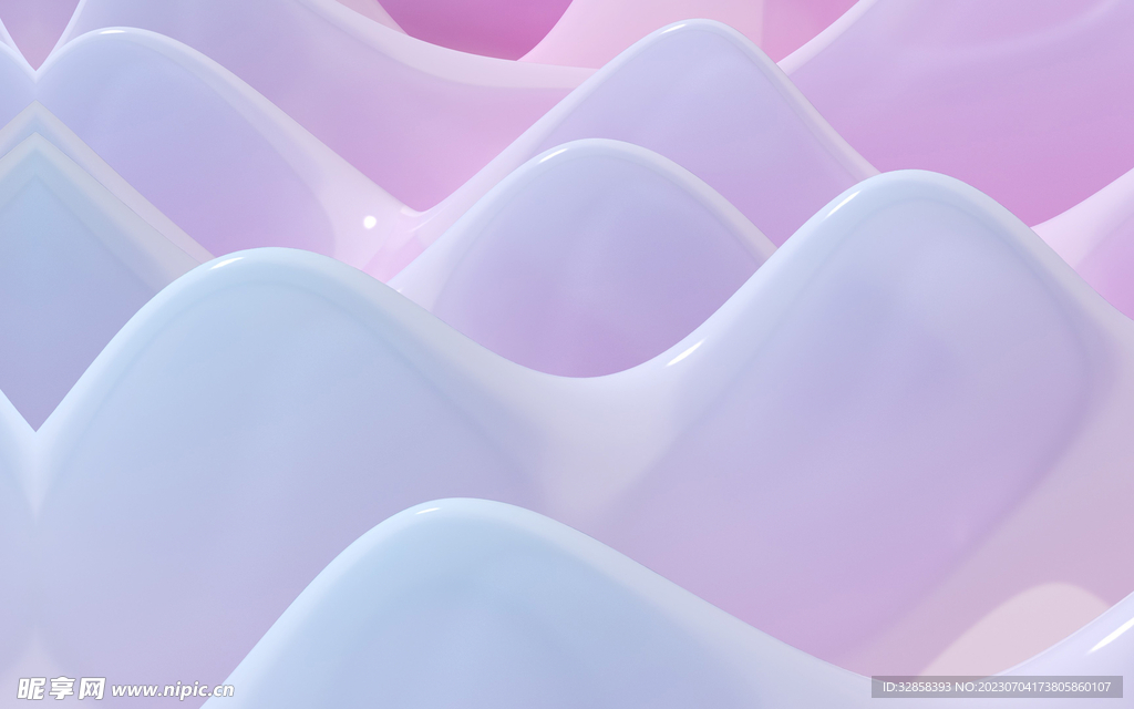 粉白渐变抽象3d山峦层叠纹理