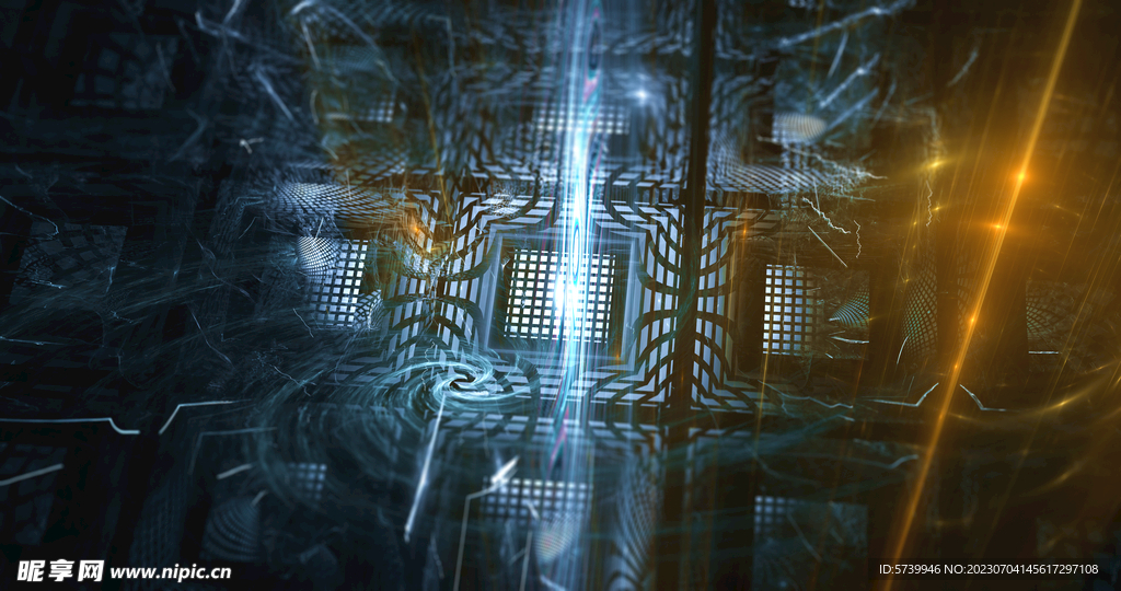 炫彩粒子光线光效舞台背景