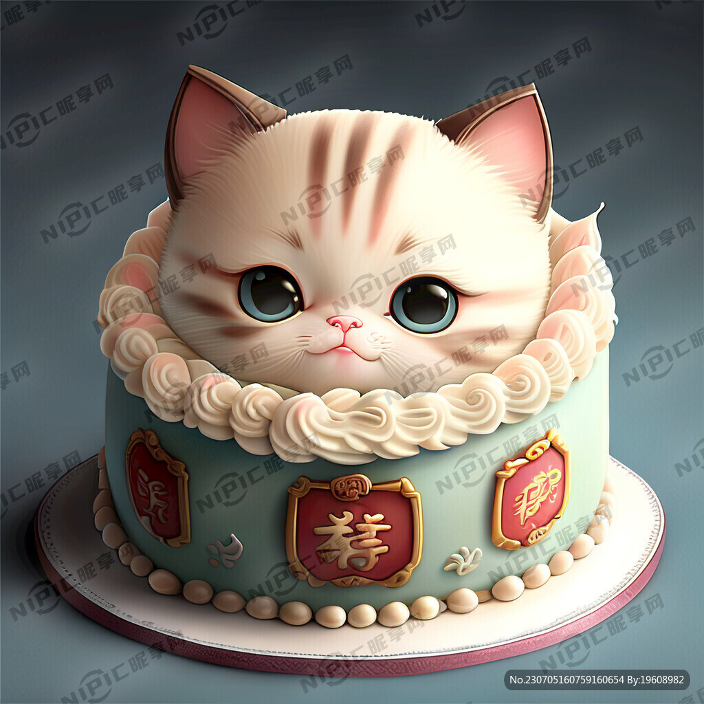 小孩；蛋糕；可爱；猫咪；精致