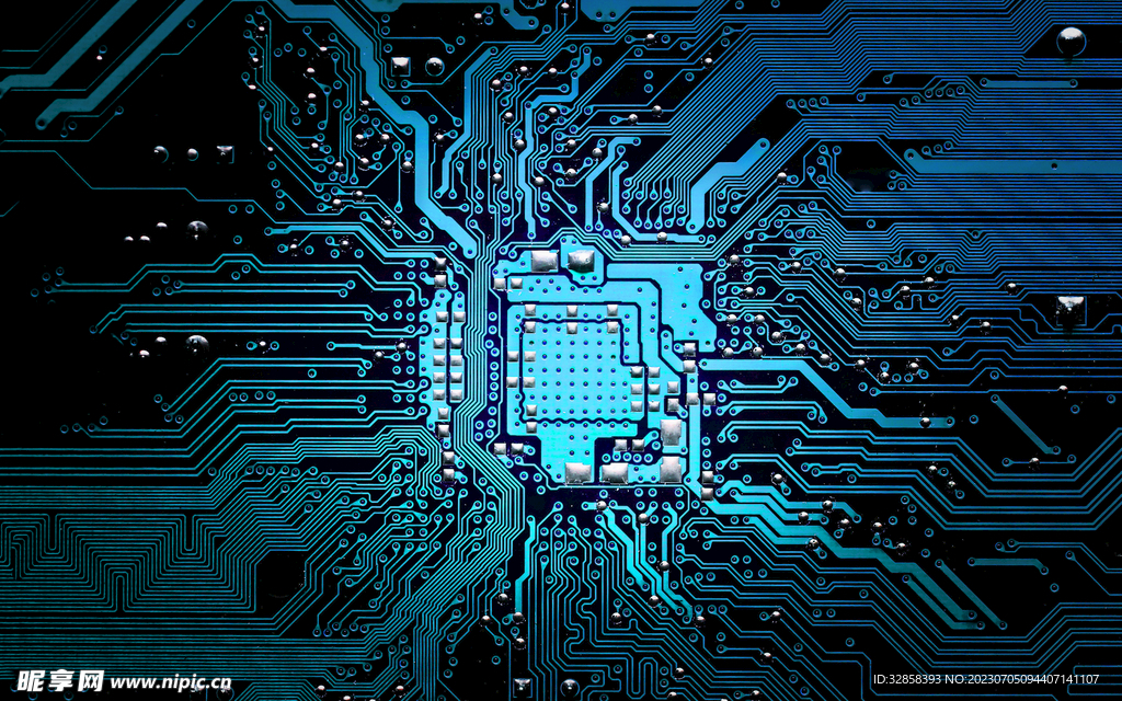 AI芯片概念科技线条背景