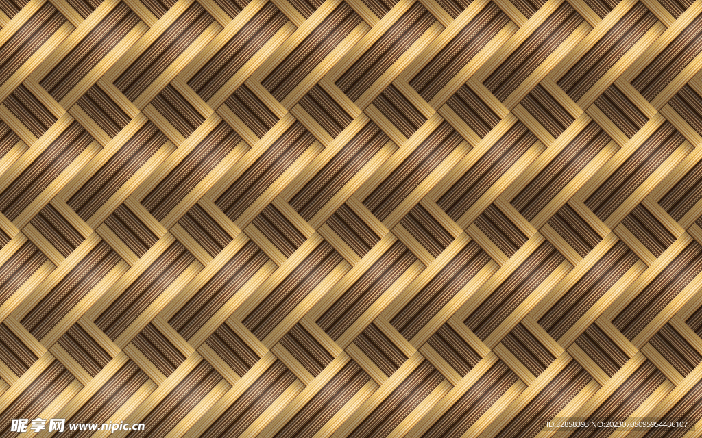 黄褐色3d规则编织抽象科技纹理