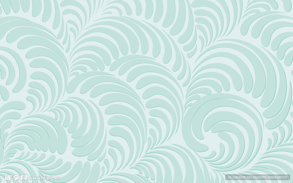 绿底水波纹规则几何层叠线条背景