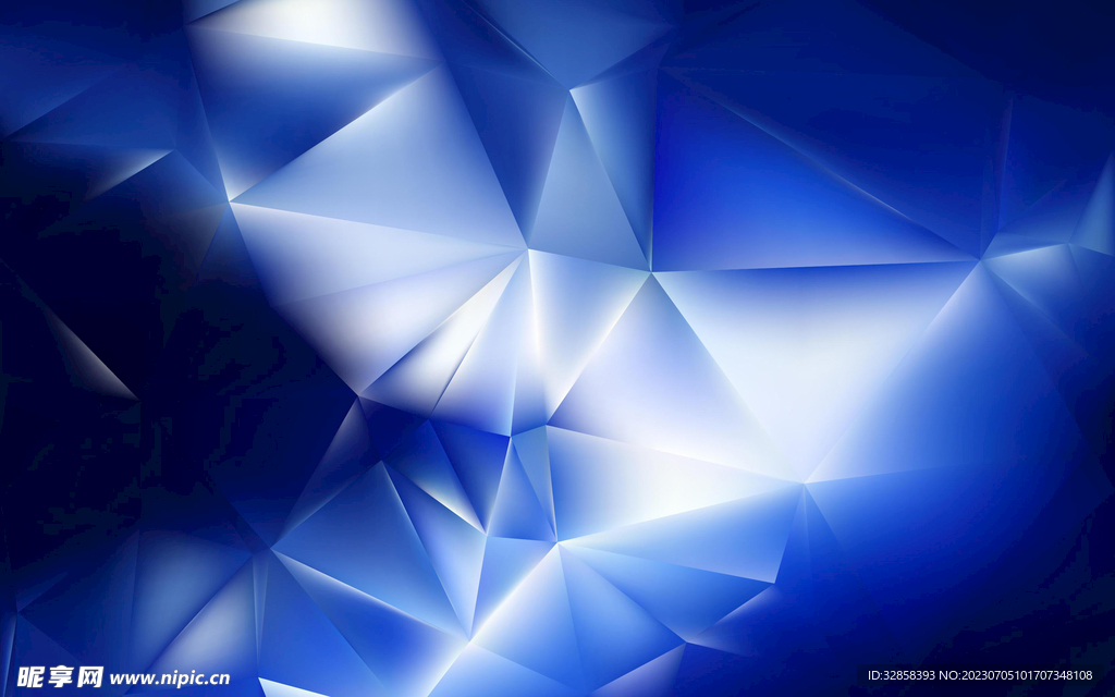 蓝色发光3D立体流几何渐变背景