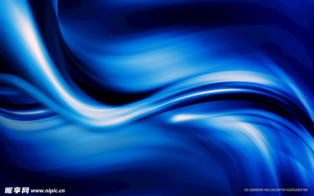 3d蓝色玻璃质感抽象科技线条