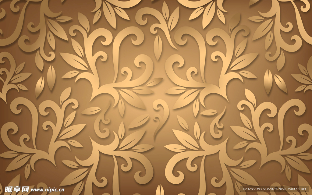 金色花纹金箔背景