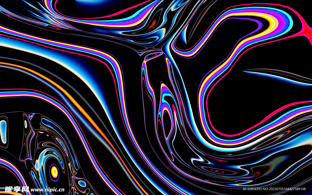 3d炫彩渐变抽象科技线条背景