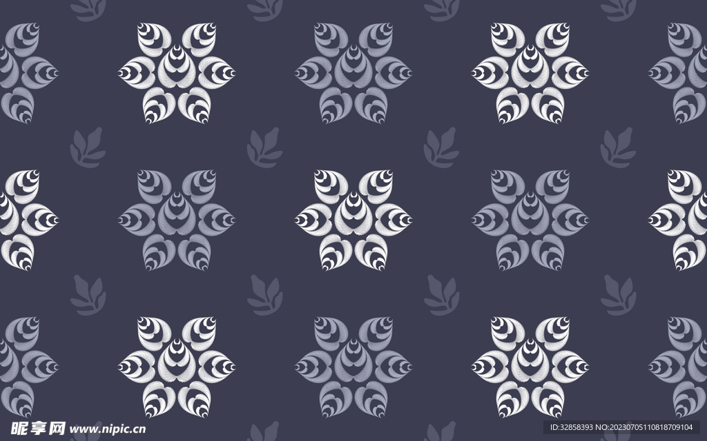 黑底抽象花纹平铺背景