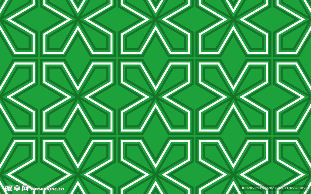 绿底抽象线条图形平铺背景
