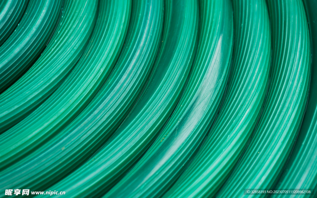 绿色3d光线扭曲科技线条背景