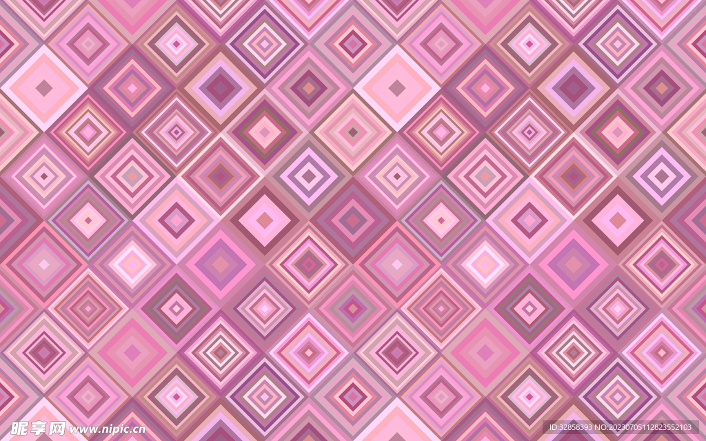 粉色3d正方形几何抽象平铺纹理