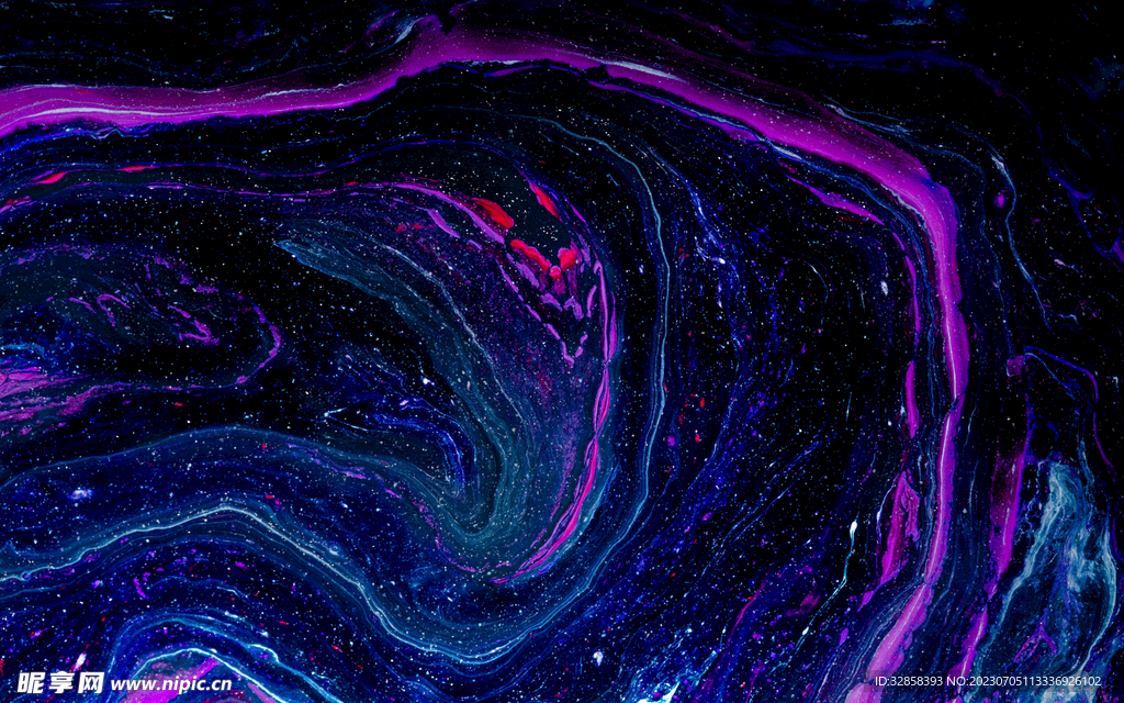 蓝色酸性丝绸质感流体渐变背景