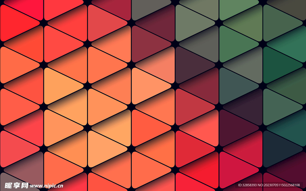 红色3d规则菱形抽象科技纹理