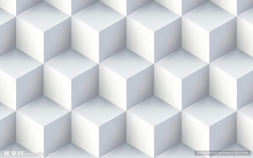 白色3d规则几何抽象科技纹理