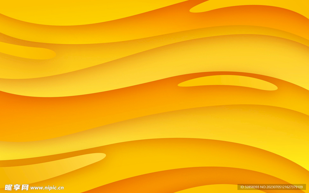 黄色波浪抽象科技线条背景