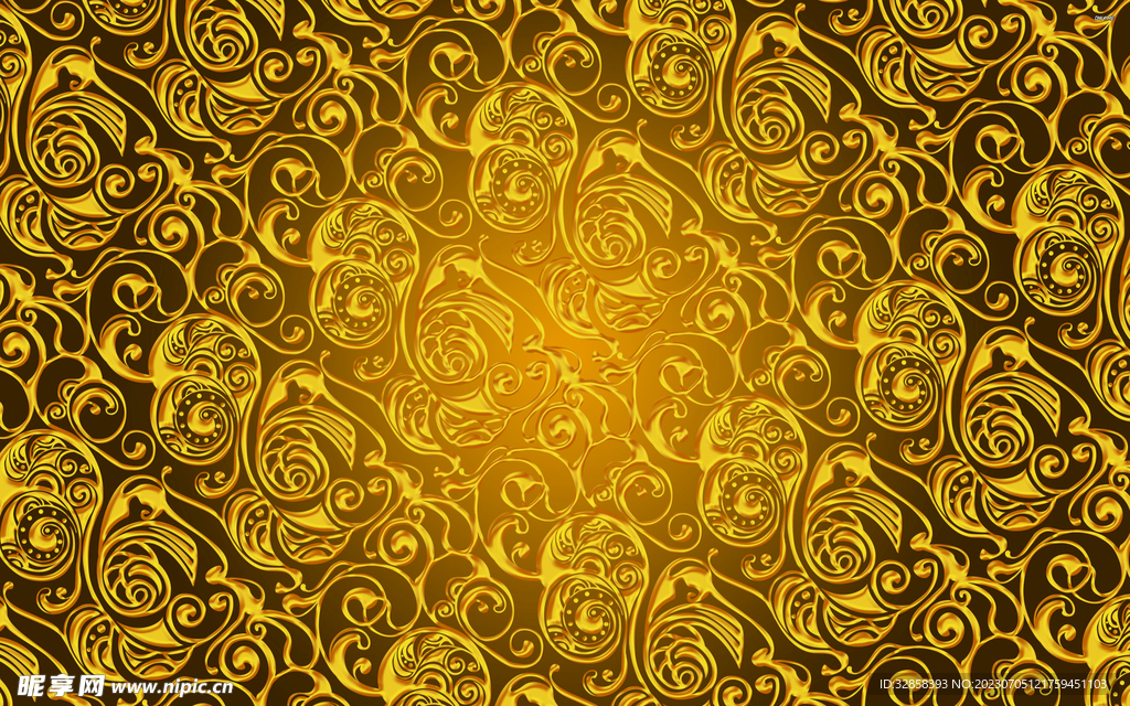 金色花纹金箔背景