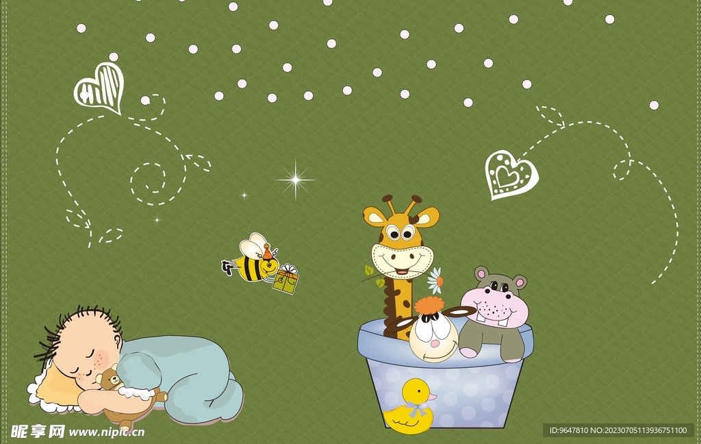 婴儿幼儿手绘画 