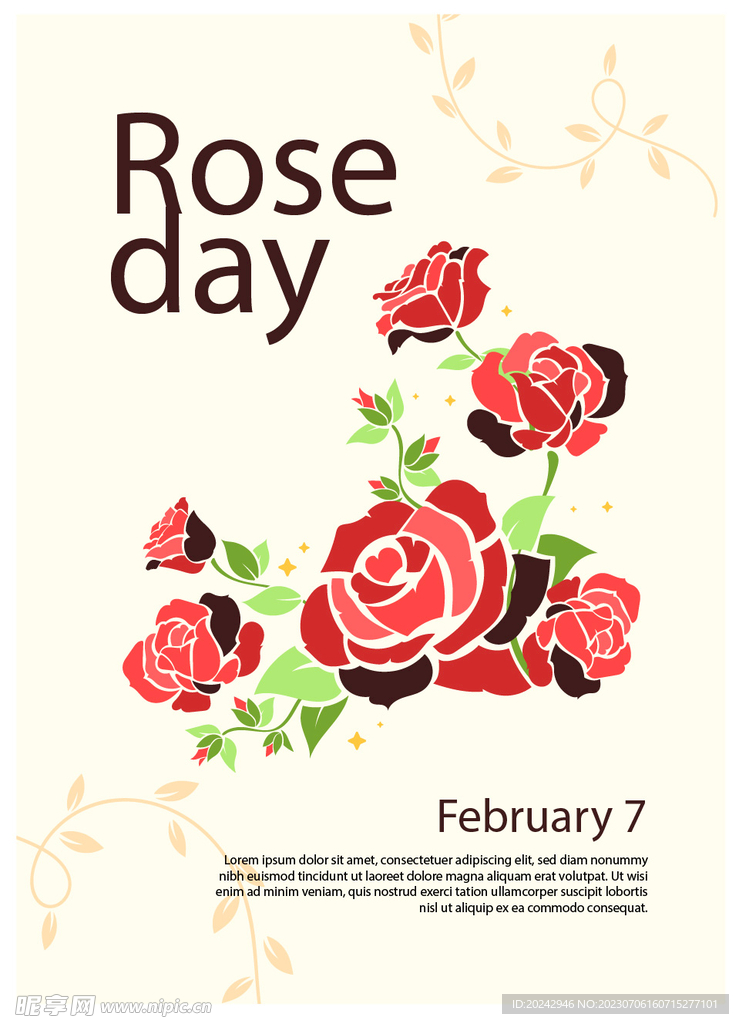 玫瑰日海报 