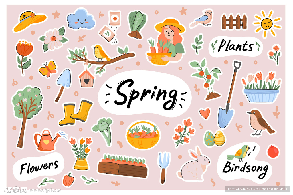 春天的花园贴纸