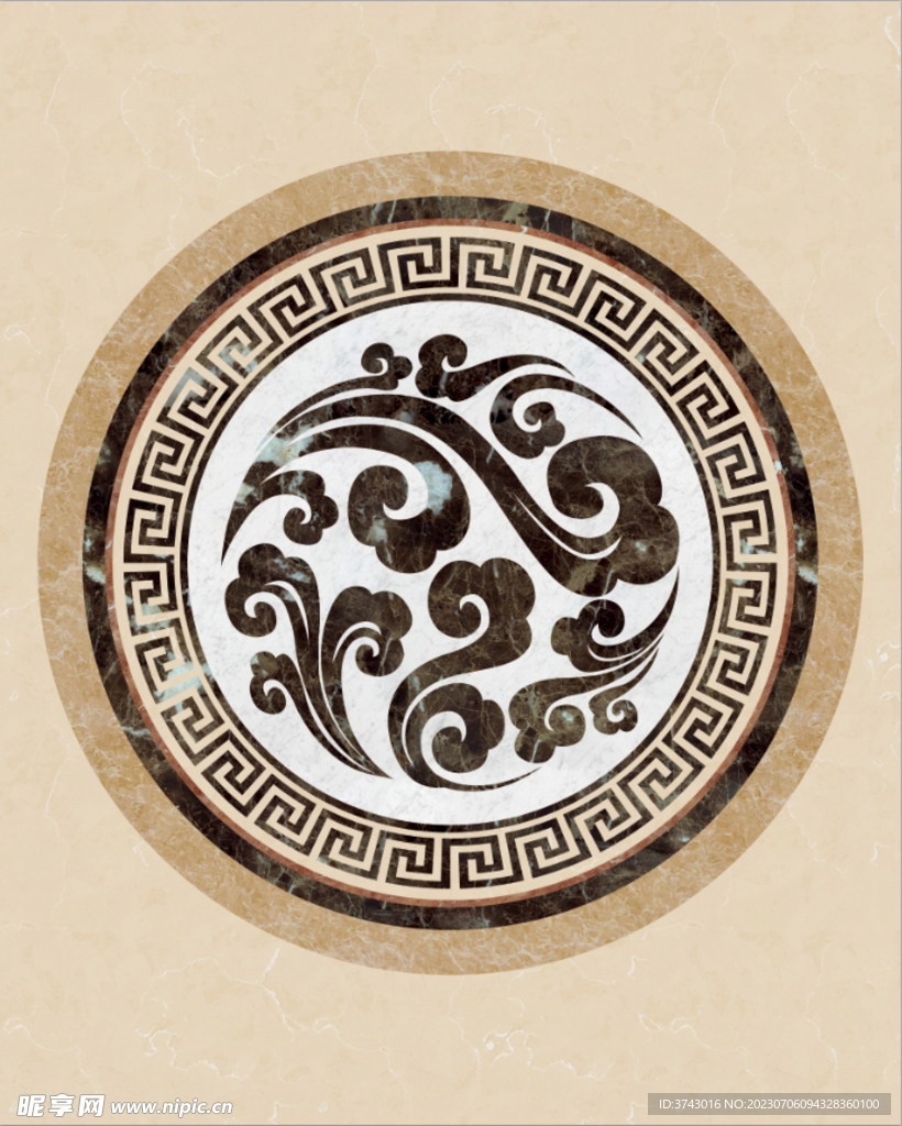 欧式风格电梯垫 祥云 回字