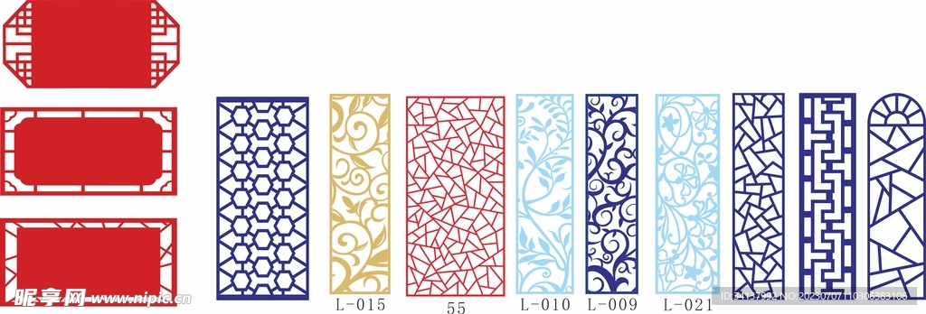 矢量雕花窗格异形展板