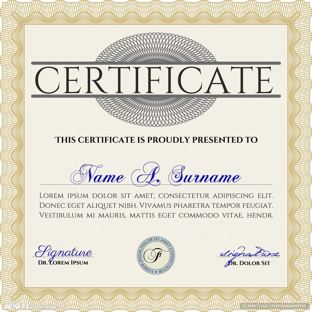 欧式复古证书边框底纹模板