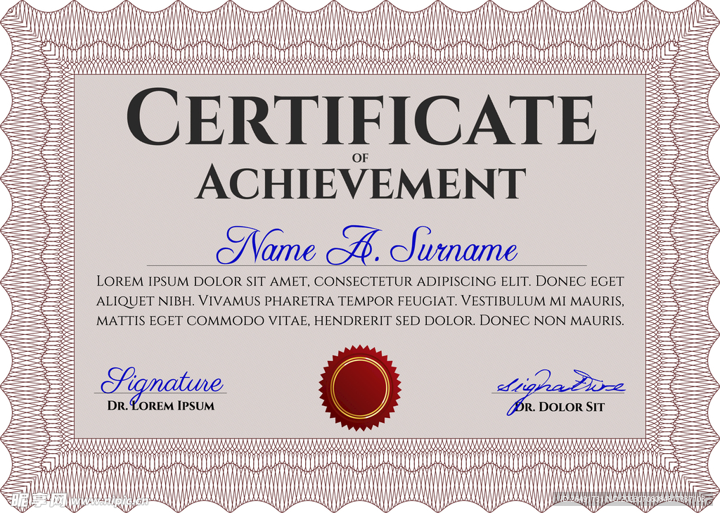 欧式复古证书边框底纹模板