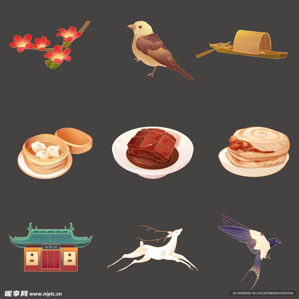 中国风古风传统历史文化元素美食