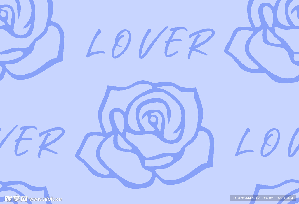 线条花 碎花 手绘花