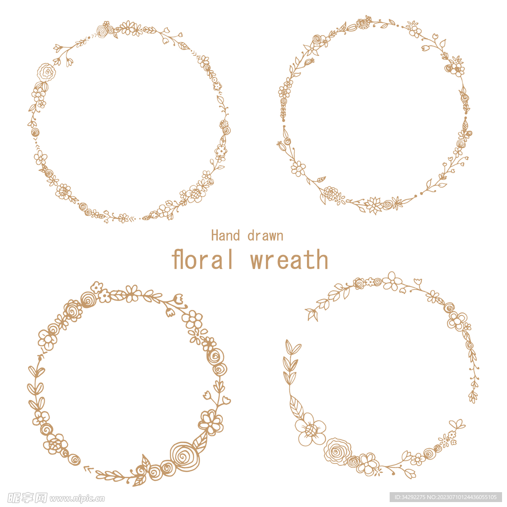 手绘花环