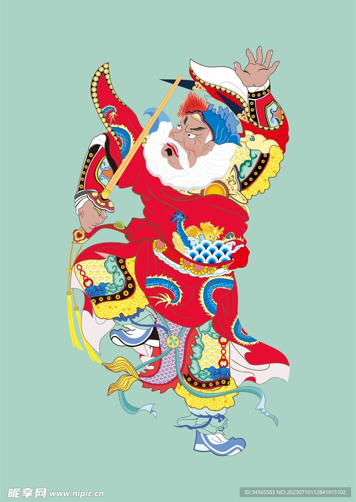 门神高清矢量图