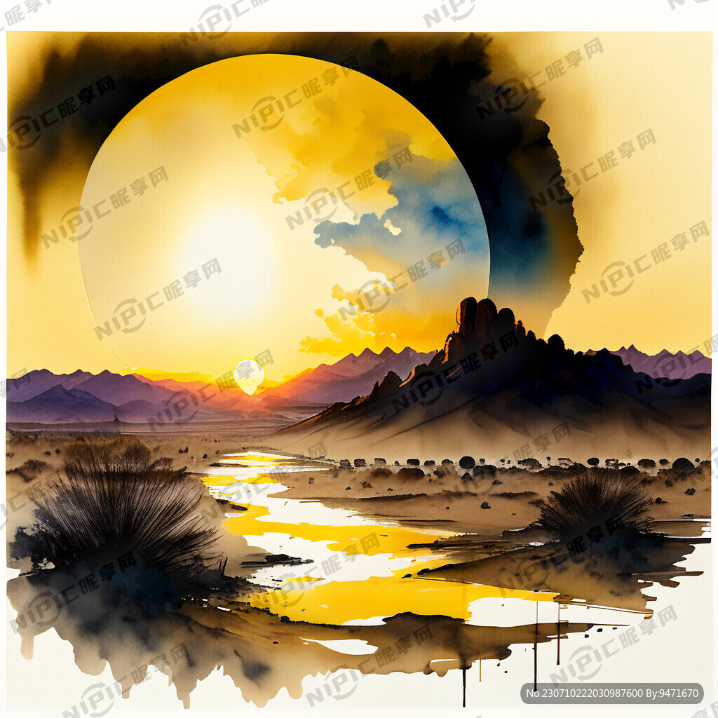 超大广角 俯视视角 大漠孤烟直