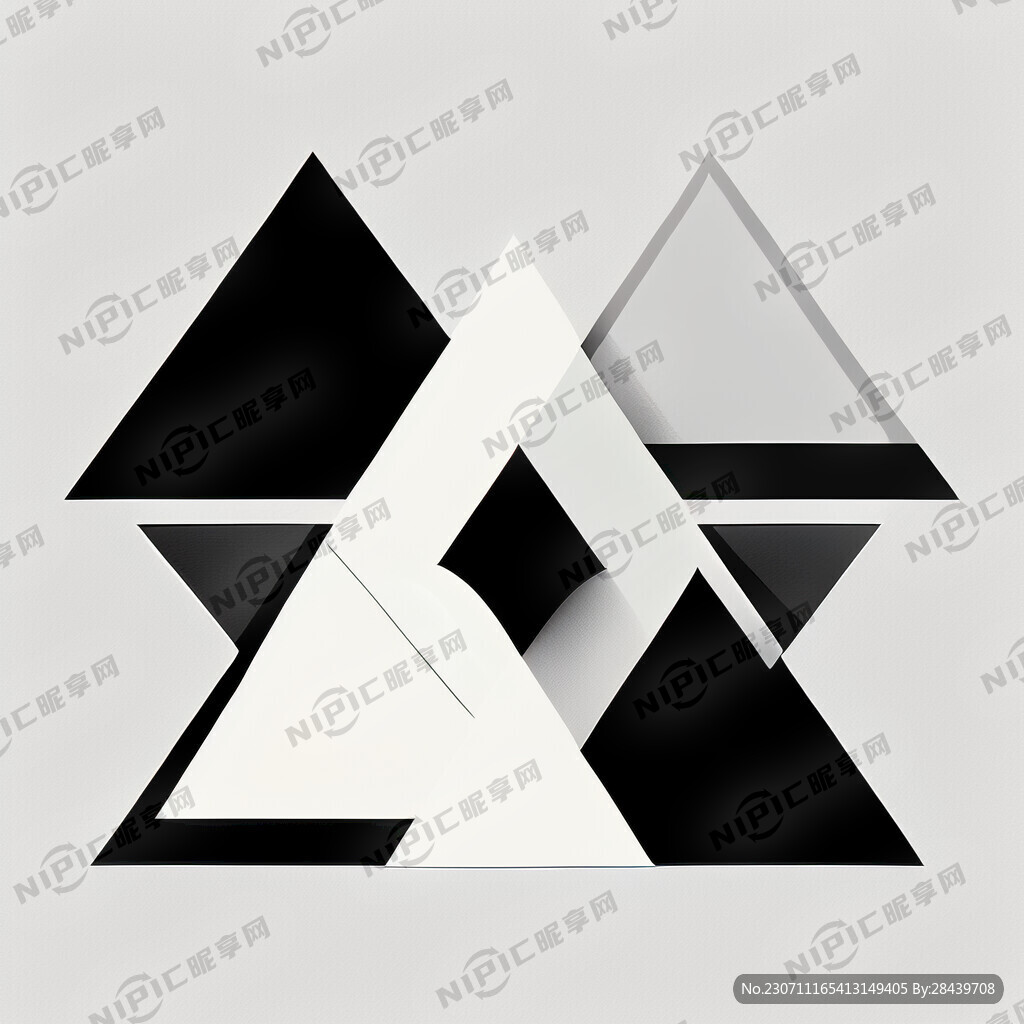 黑白极简元素 三角形几何元素