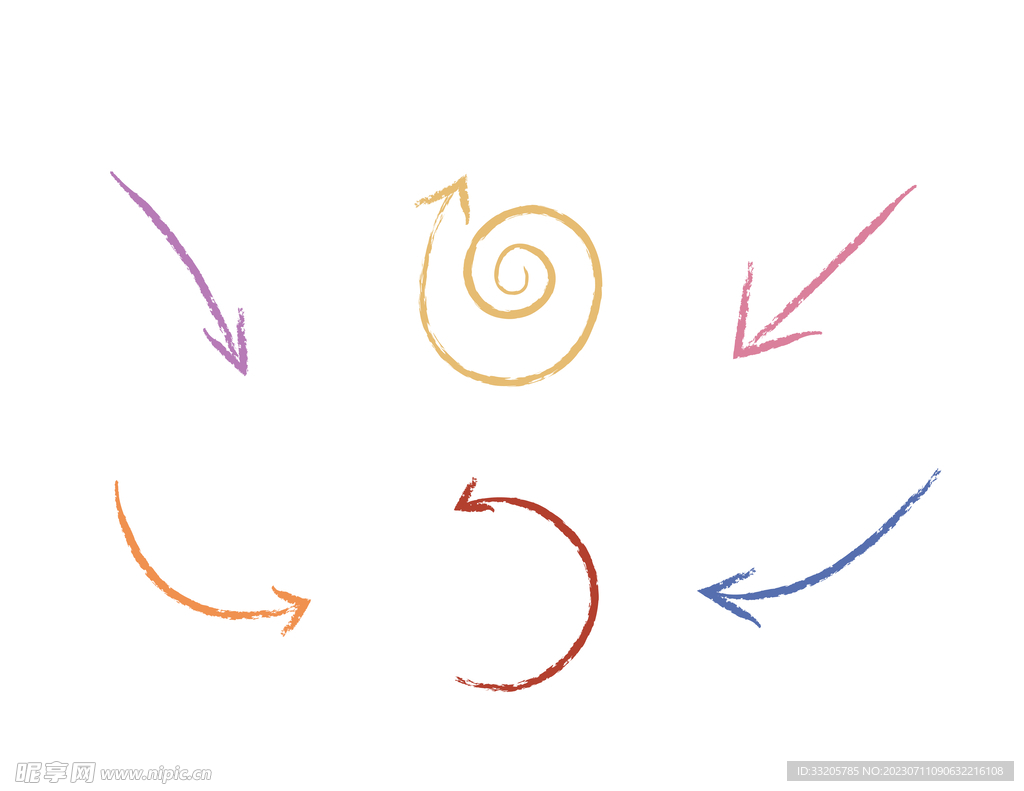 卡通线条箭头标识