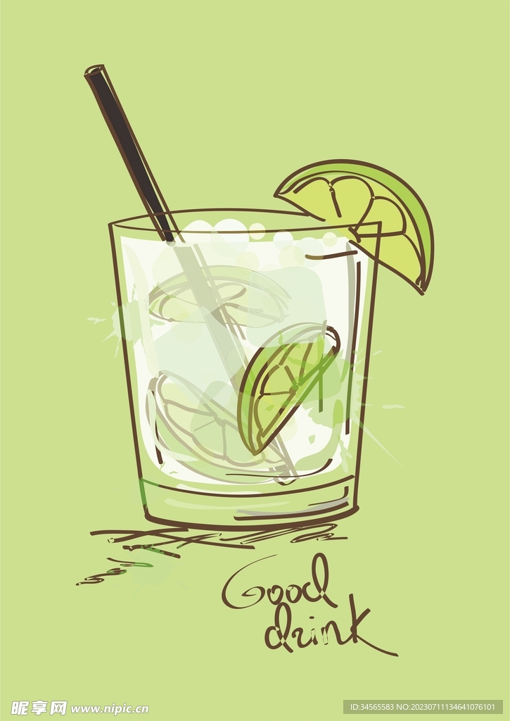 夏日清凉柠檬茶鸡尾酒饮料
