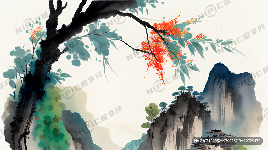 二十四节气大暑国潮风海报