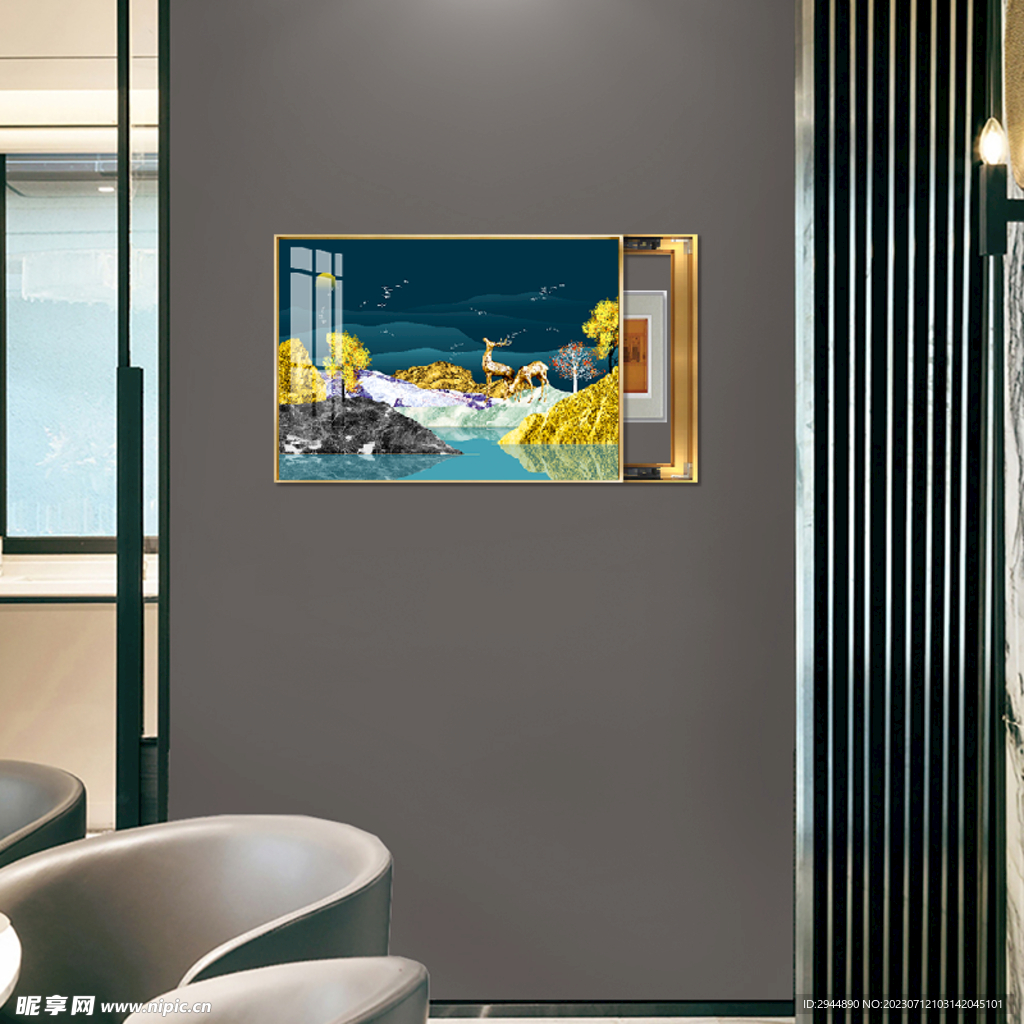 客厅壁画 场景图 