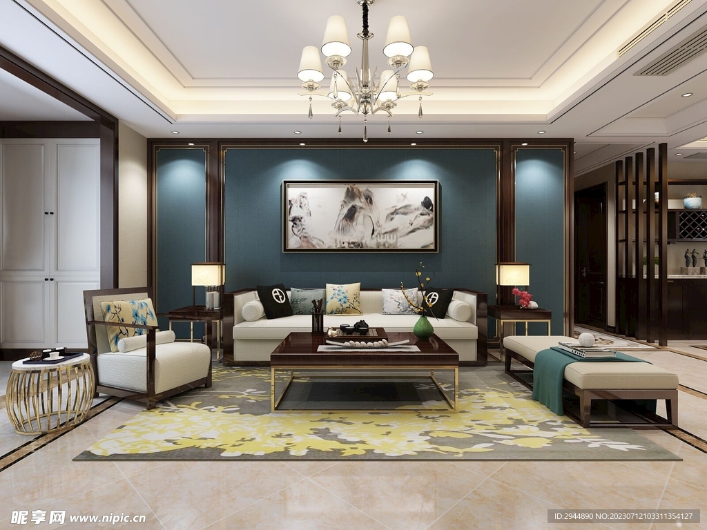 客厅壁画场景图 