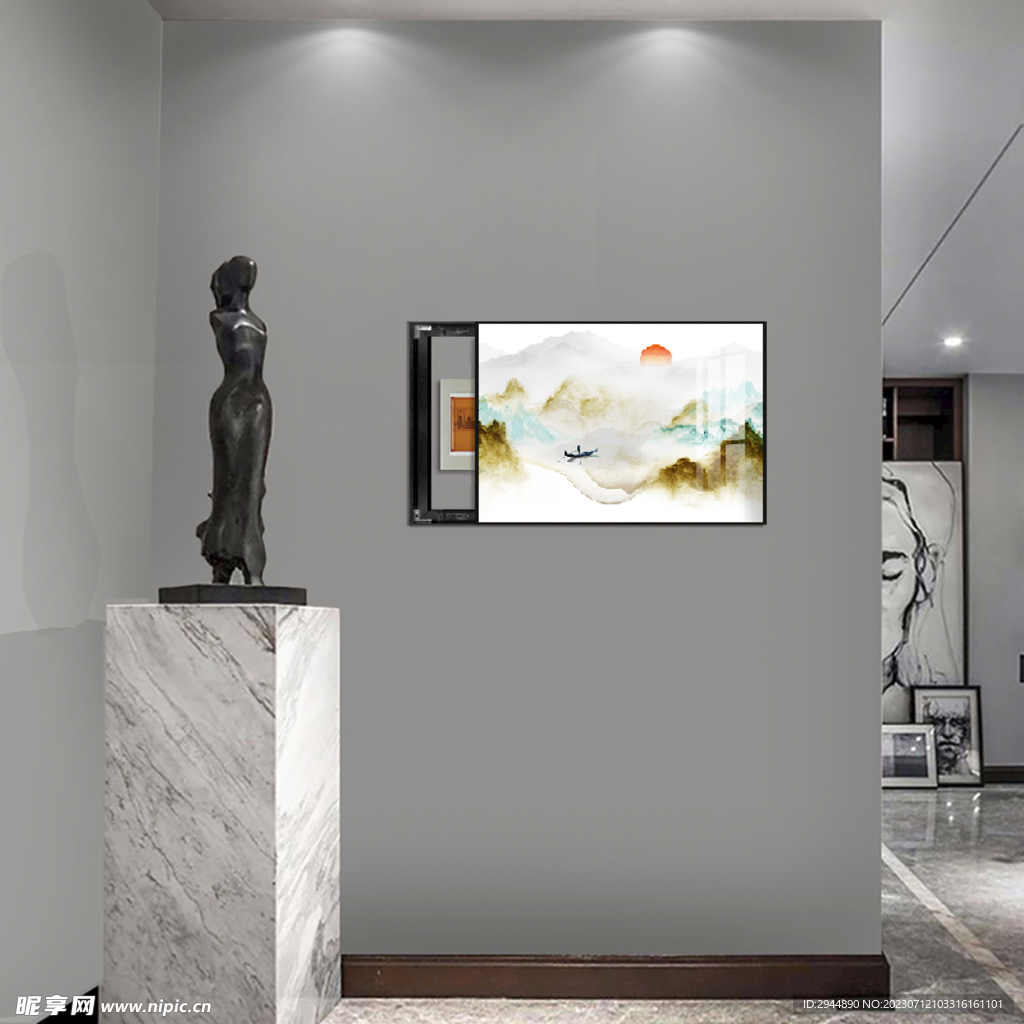 客厅壁画场景图 