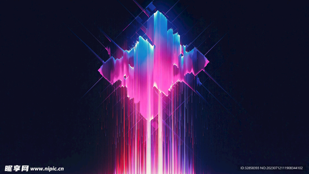 彩色渐变抽象拉丝抽象线条