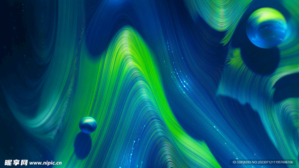 绿色3d油彩渐变线条背景