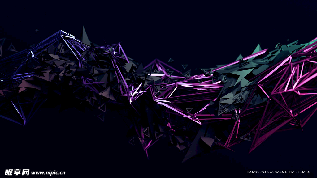 紫色3d光线抽象几何背景