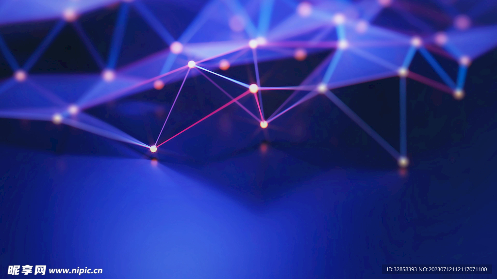 蓝色发光光线抽象科技线条背景