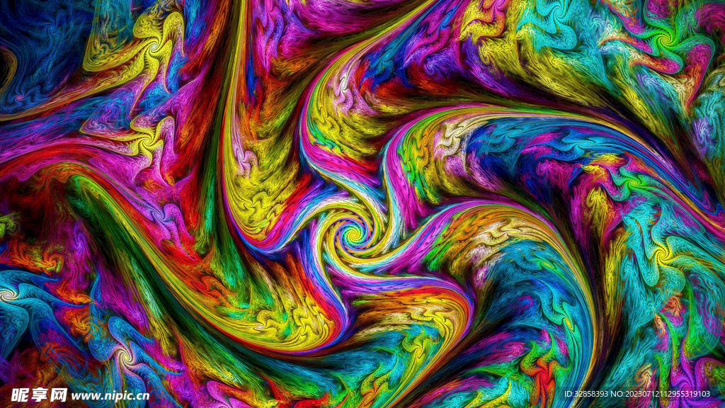 炫彩3d油彩渐变线条背景