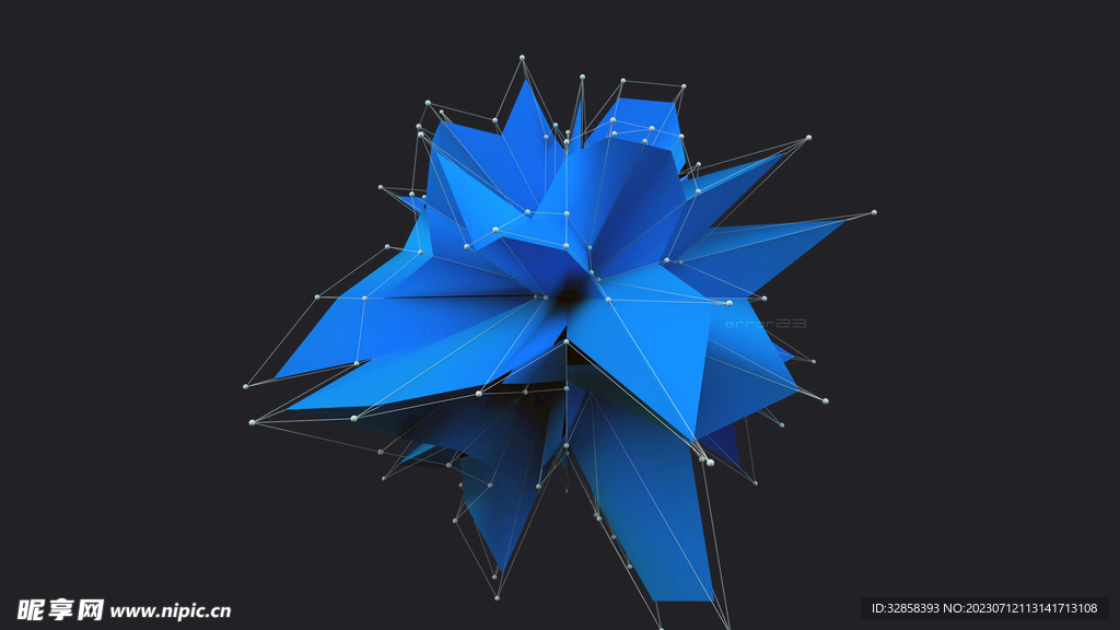 蓝色抽象拉丝3D立体流体渐变