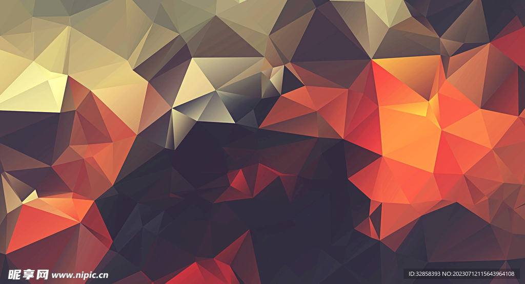 彩色发光3D立体流几何渐变背景