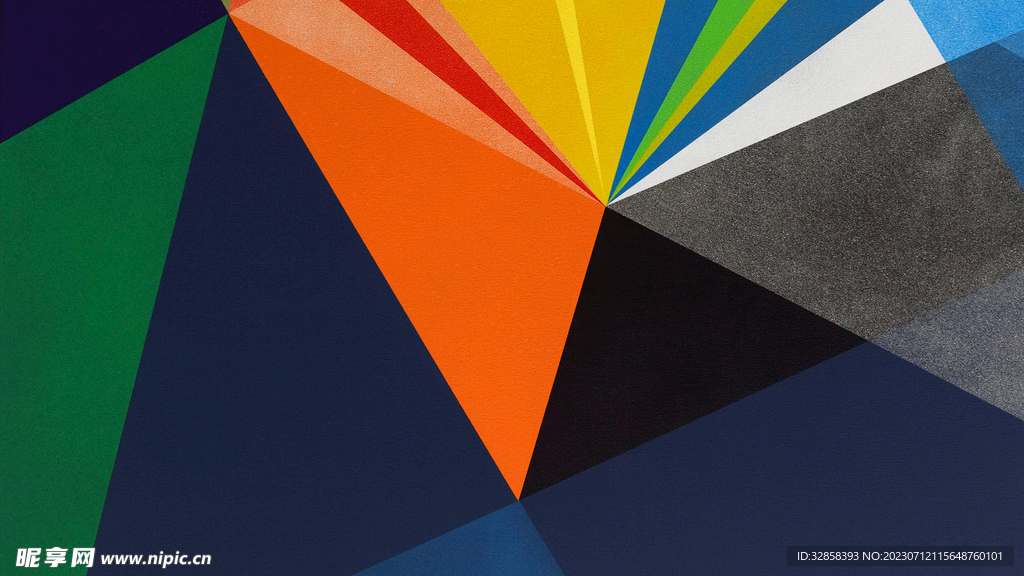 彩色发光3D立体流几何渐变背景