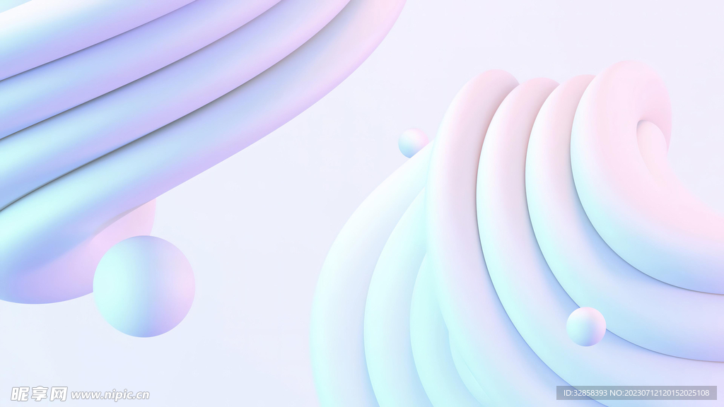 粉白渐变抽象3d山峦层叠纹理