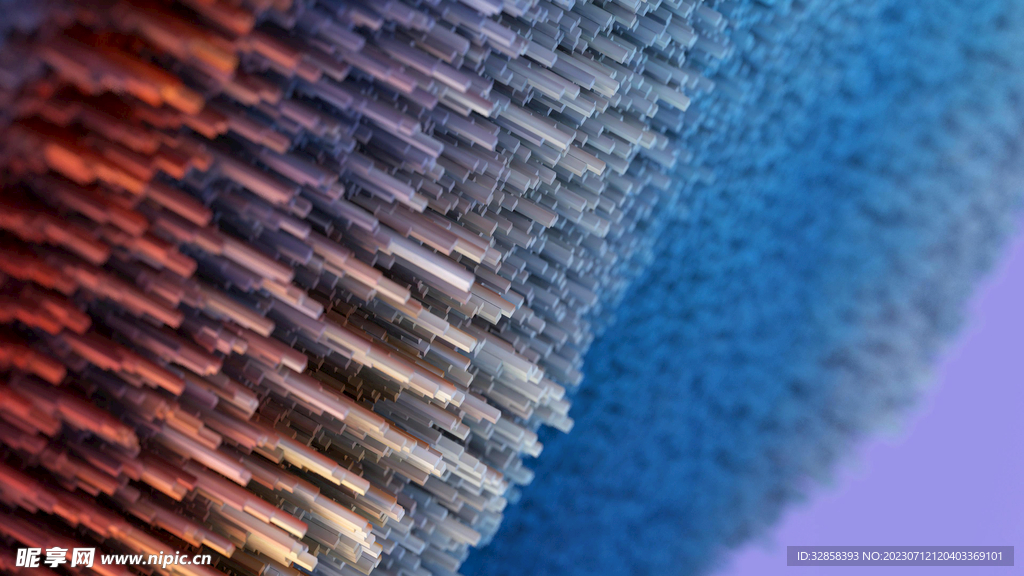 3d蓝紫立体柱状抽象规则图形