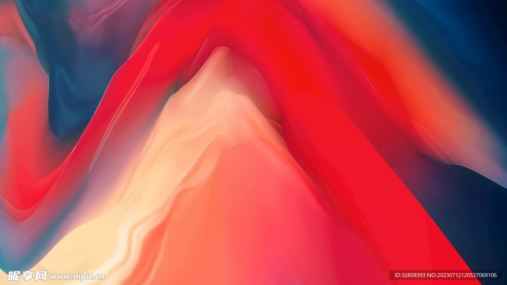 3d红色玻璃质感抽象科技线条